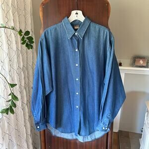 NOS Copper canyon women’s 1X vintage denim chambray button up long sleeve top